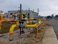 Europe. Gaz station in Pologne. Autumn 2017. Engineering technologies. Gas distribution system. Transportation of natural resource