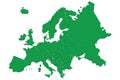 Europe Green maps vector.