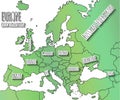 Europe hand drawn map. Royalty Free Stock Photo