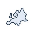 Color illustration icon for Europe, map and region Royalty Free Stock Photo