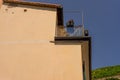 Italy, Cinque Terre, Vernazza, a sign on the side of a building