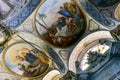 Italy. Santa Margherita. The baroque Church San Giacomo. Detail of the painted ceilings