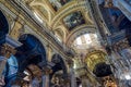 Italy. Santa Margherita. The baroque Church San Giacomo. Detail of the painted ceilings