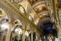 Italy. Santa Margherita. The baroque Church San Giacomo. Detail of the painted ceilings
