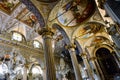 Italy. Santa Margherita. The baroque Church San Giacomo. Detail of the painted ceilings