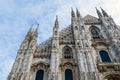 Italy. Milan Cathedral, Duomo di Milano. Facade with the Spires of the Duomo Cathedral