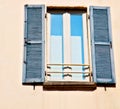 in europe italy milan old architecture and venetian blind wall Royalty Free Stock Photo