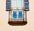 in europe italy milan old architecture and venetian blind wall Royalty Free Stock Photo