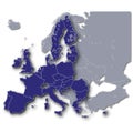 Europe and its euro members Royalty Free Stock Photo