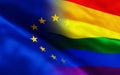 Europe and lgbt mixed flags