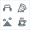 Europe line icons. linear set. quality vector line set such as tea cup, museum, pizza slice