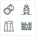 Europe line icons. linear set. quality vector line set such as colosseum, stonehenge