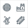 Europe line icons. linear set. quality vector line set such as sausage, windmill, belem tower