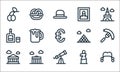 Europe line icons. linear set. quality vector line set such as wig, telescope, parthenon, sculpture, brandenburg gate, whiskey,