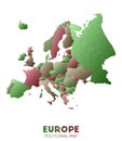 Europe Map. actual low poly style continent map.