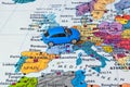 Europe map and car toy Royalty Free Stock Photo