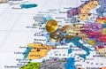 Europe map and compass Royalty Free Stock Photo