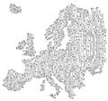 Europe map - European Union map - circuit board background Royalty Free Stock Photo