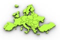 Europe map in green