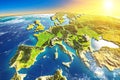 AI-Generated 3D Map of Europe Royalty Free Stock Photo