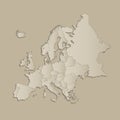 Europe map with individual states separated, infographics with icons blank