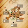 Europe map, infographic design illustration,