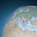 Europe map, Italy, earthquake shock