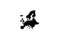 Europe map old continent shape black Royalty Free Stock Photo