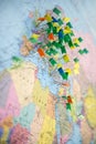 Europe Map pins travel