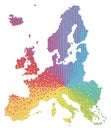 Europe Map Rainbow Colored Pattern Colorful Balls