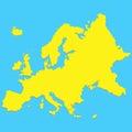 Europe map silhouette in modern minimal style. Royalty Free Stock Photo