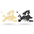 Europe map, wooden design texture, vector