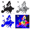 Europe maps collection vector illustration Royalty Free Stock Photo
