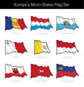 Europe Micro States Waving Flag Set