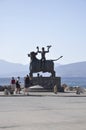 Agios Nikolaos, august 31st: Europe Statue sitting on a bull from Agios Nikolaos on Crete island Royalty Free Stock Photo