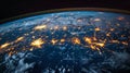 Europe at Night: A Stunning View of the Continent Illuminated AI Generated