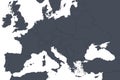 Europe outline map with countries borders. Detail of World political map, central European region with silhouette Royalty Free Stock Photo