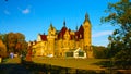 Europe Poland January 1.2019: A decorated castle wall; Ksiaz is a castle in Silesia