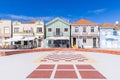 Brightly painted beach homes at the Costa Nova do Prado Royalty Free Stock Photo