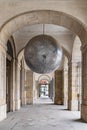 Hanging sculpture of the moon at the entrance to the University of Porto