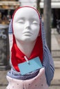 Female mannequin wearing a head scarf Royalty Free Stock Photo