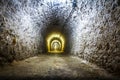 Lights in a mine salt tunnel Royalty Free Stock Photo