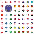 Europe round flag icon. Round World Flags Vector illustration Icons Set.