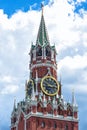 Europe. Russia. Moscow. Spasskaya tower of the Moscow Kremlin Royalty Free Stock Photo