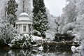 Kassel Hessen Deutschland - January 4 2021: Europe\'s largest mountain park WilhelmshÃÂ¶he in Kassel Pavillon.