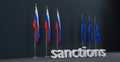 Europe sanctions on Russia, Sanctions against Russia, Anti-Russian sanctions, Sanctions on Russia. 3D work and 3D illustration