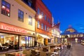 Europe, Scandinavia, Sweden, Gothenburg, Cafes & Market Hall on Vallgatan at Dusk