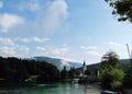 Europe, Slovenia, Bohinj lake with church and beautiful nature