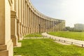 Europe Square illuminated by the morning sun in Montpellier Royalty Free Stock Photo