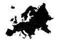 Europe State Map Vector silhouette Royalty Free Stock Photo